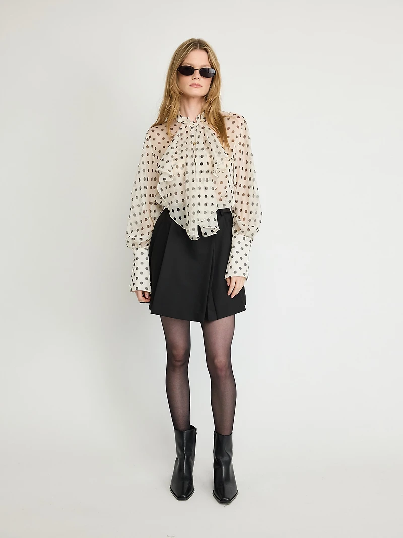 Polka Dot Ruffle Blouse