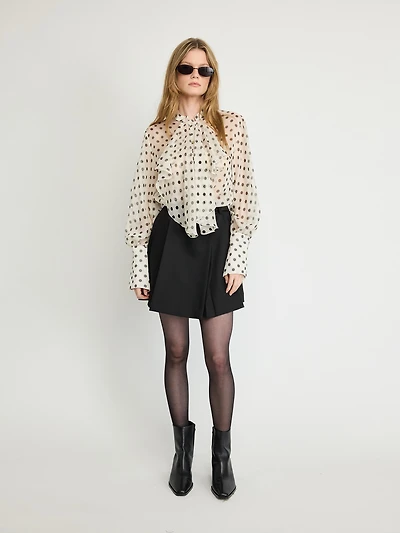 Polka Dot Ruffle Blouse