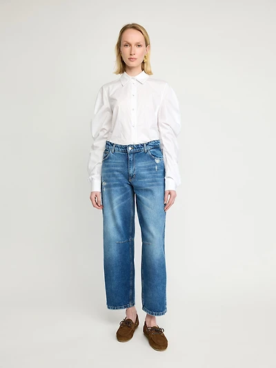 Relaxed Straight-Leg Distressed Jeans