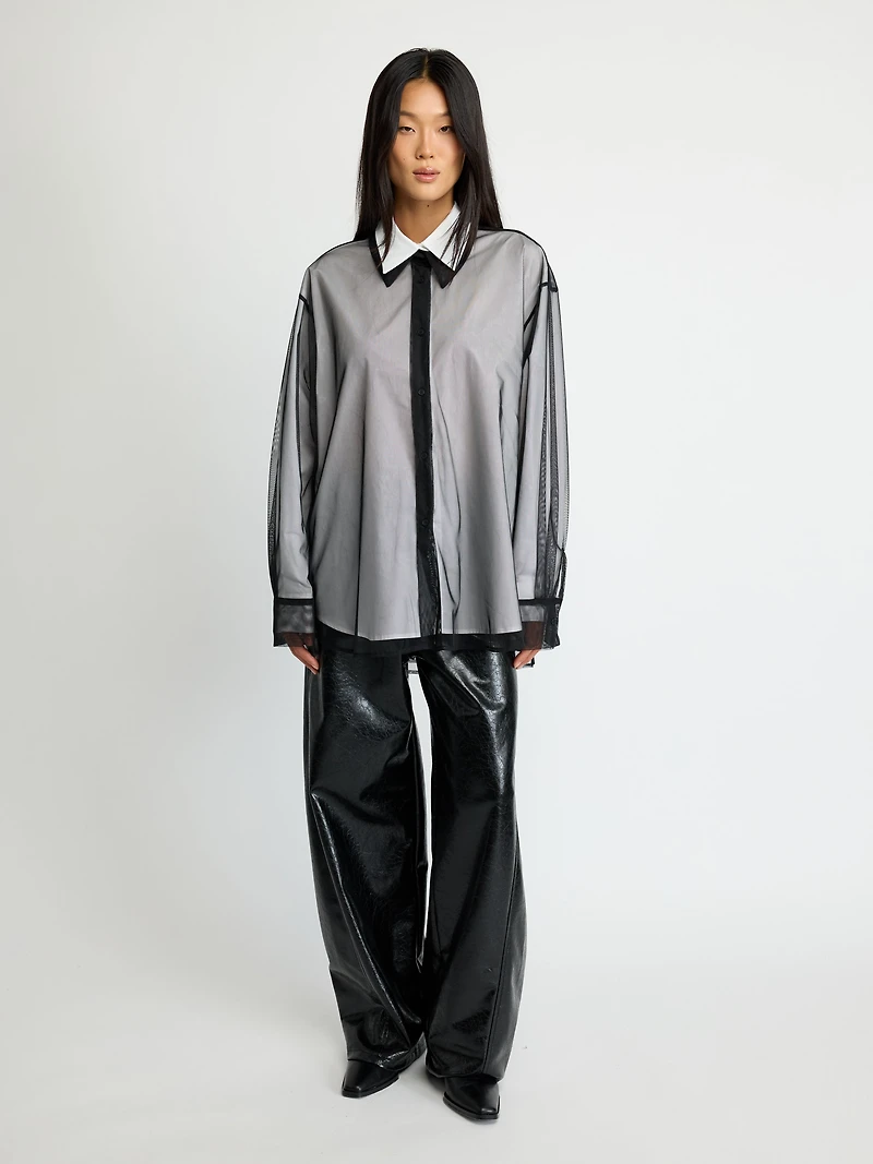 Contrast Sheer Shirt