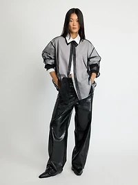 Chemise transparente contrastée