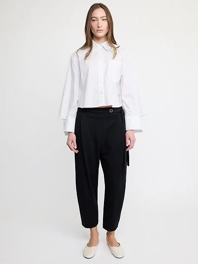 Cropped Shirt Chain Detail