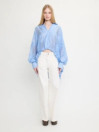 Chemisier à broderie florale