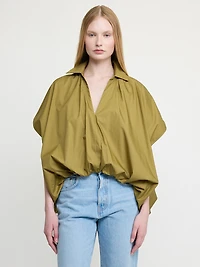 Oversized Balloon Sleeve Blouse