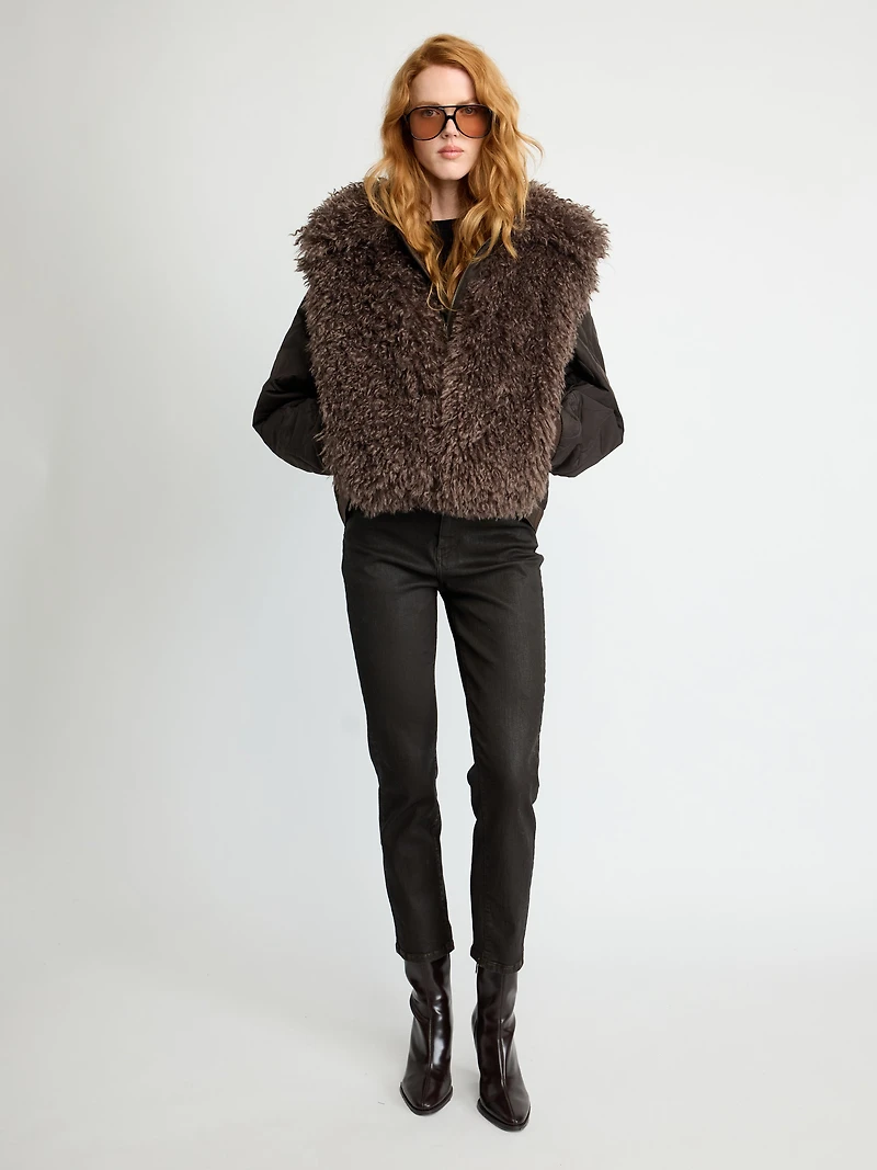 Faux Shearling Bomber Jacket