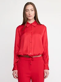 Satin Button-Down