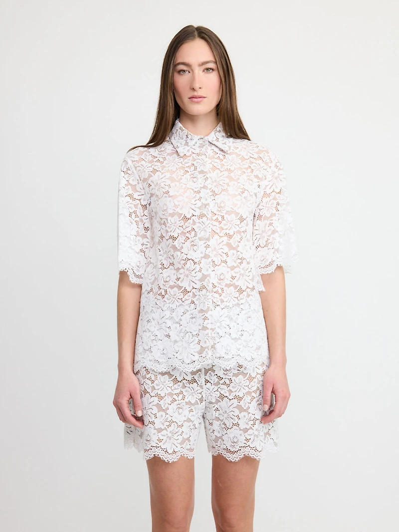 Lace Short Sleeve Shirt