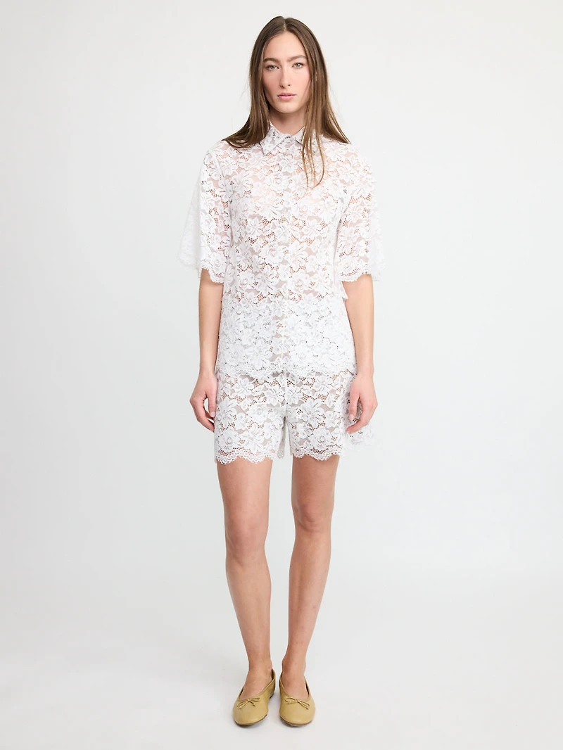 Lace Short Sleeve Shirt