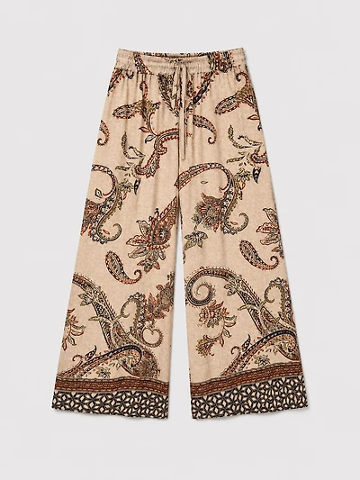 Pantalon ample à motif cachemire