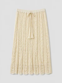 Jupe midi au crochet beige