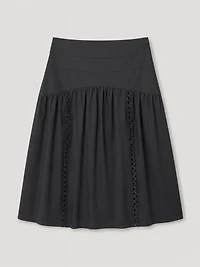 Jupe midi bordée de dentelle