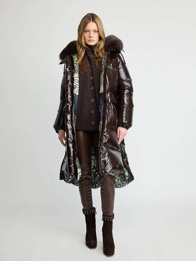 Doudoune maxi brillante