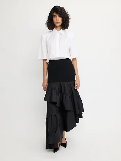 ruffle knit waist skirt