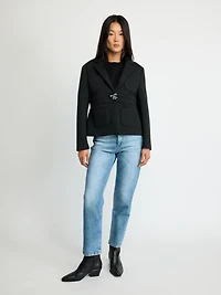 Structured Jacket with Jewel Button