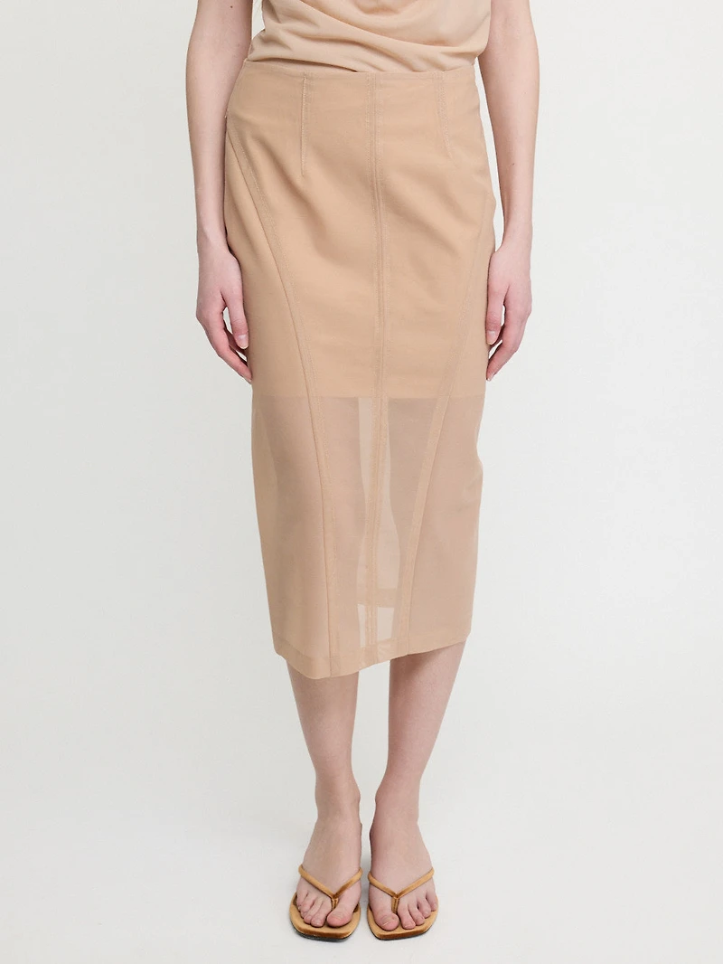 Panelled Midi Skirt