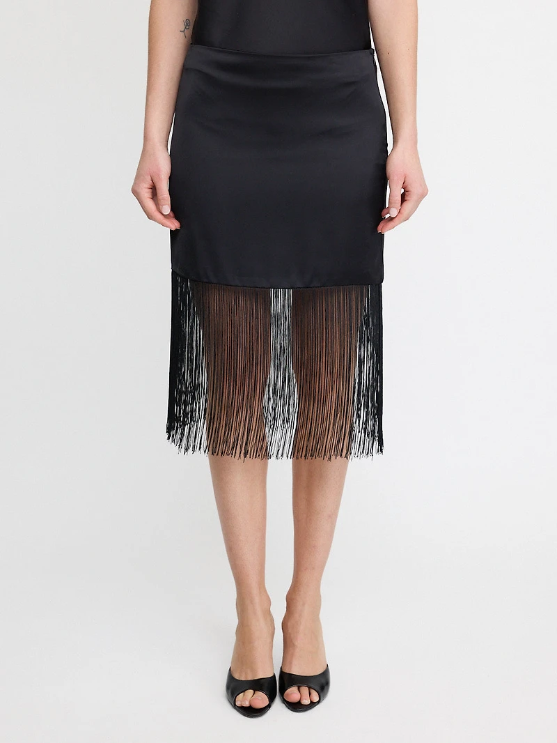 Fringe Midi Skirt