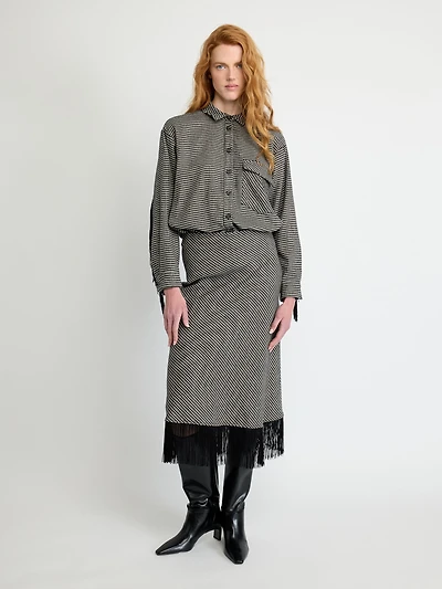 Houndstooth Button-Up Shirt