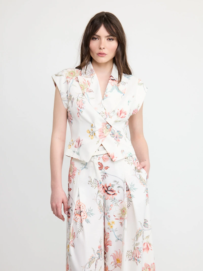 Floral Tailored Vest
