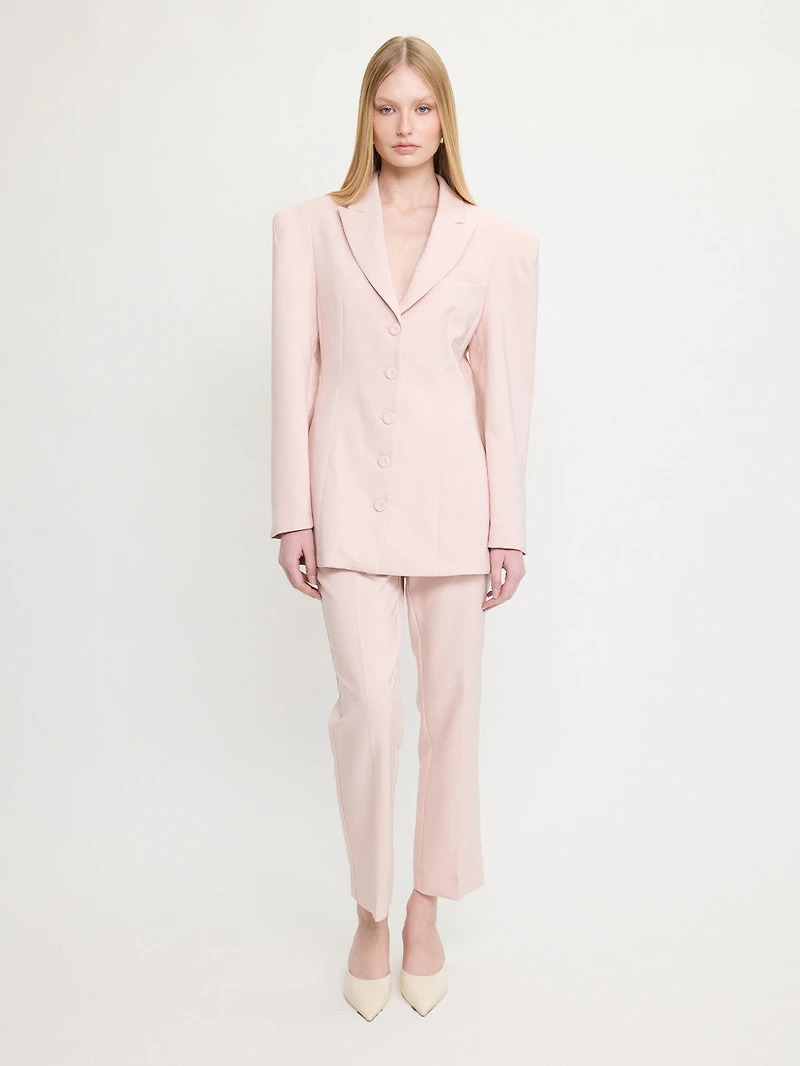 Long Belted Blazer Pink