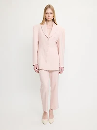 Long Belted Blazer Pink