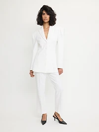 Long Belted Blazer Off-White
