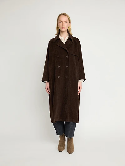 Double-Breasted Corduroy Coat