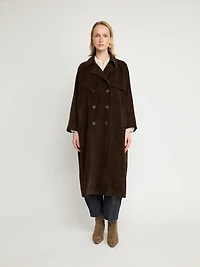 Double-Breasted Corduroy Coat