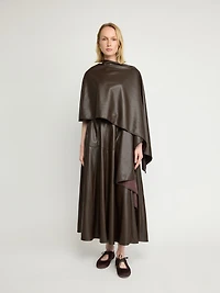 Asymmetrical Faux Leather Cape