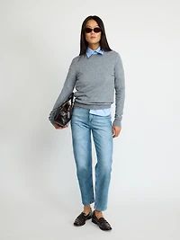 Pull ras du cou en maille fine