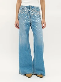 Rhinestone Embellished Jeans