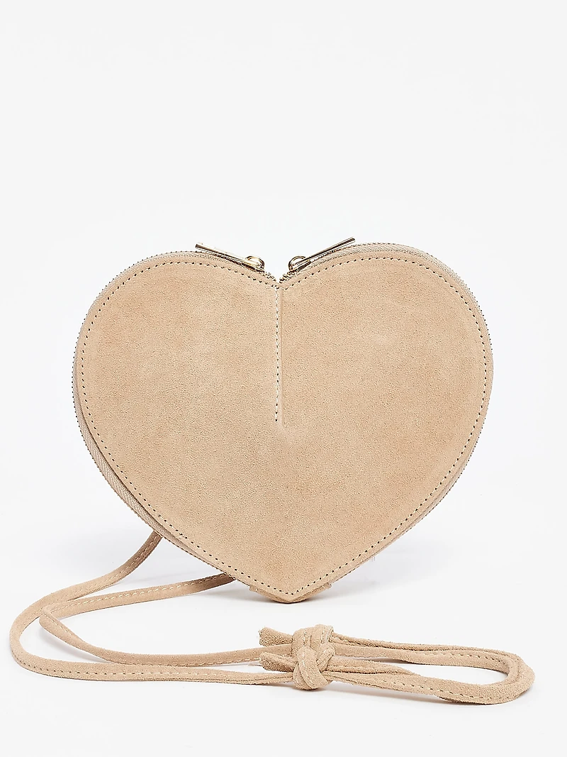 Heart Shaped Suede Thin Strap Bag