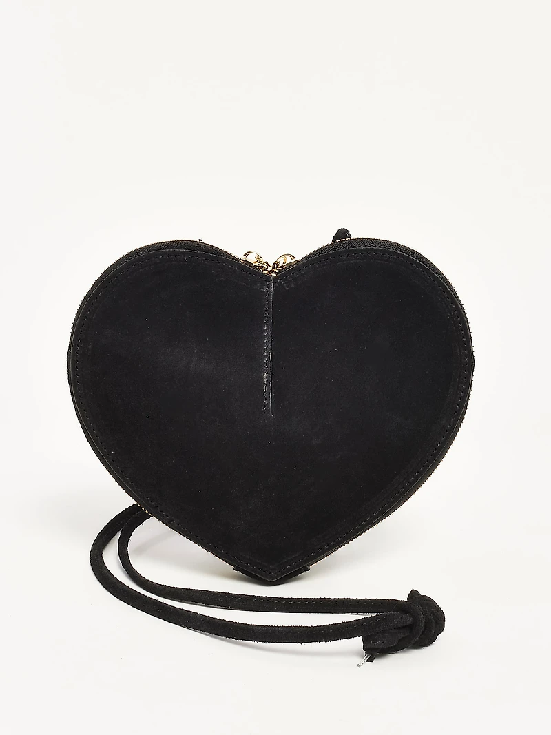Heart Shaped Suede Thin Strap Bag