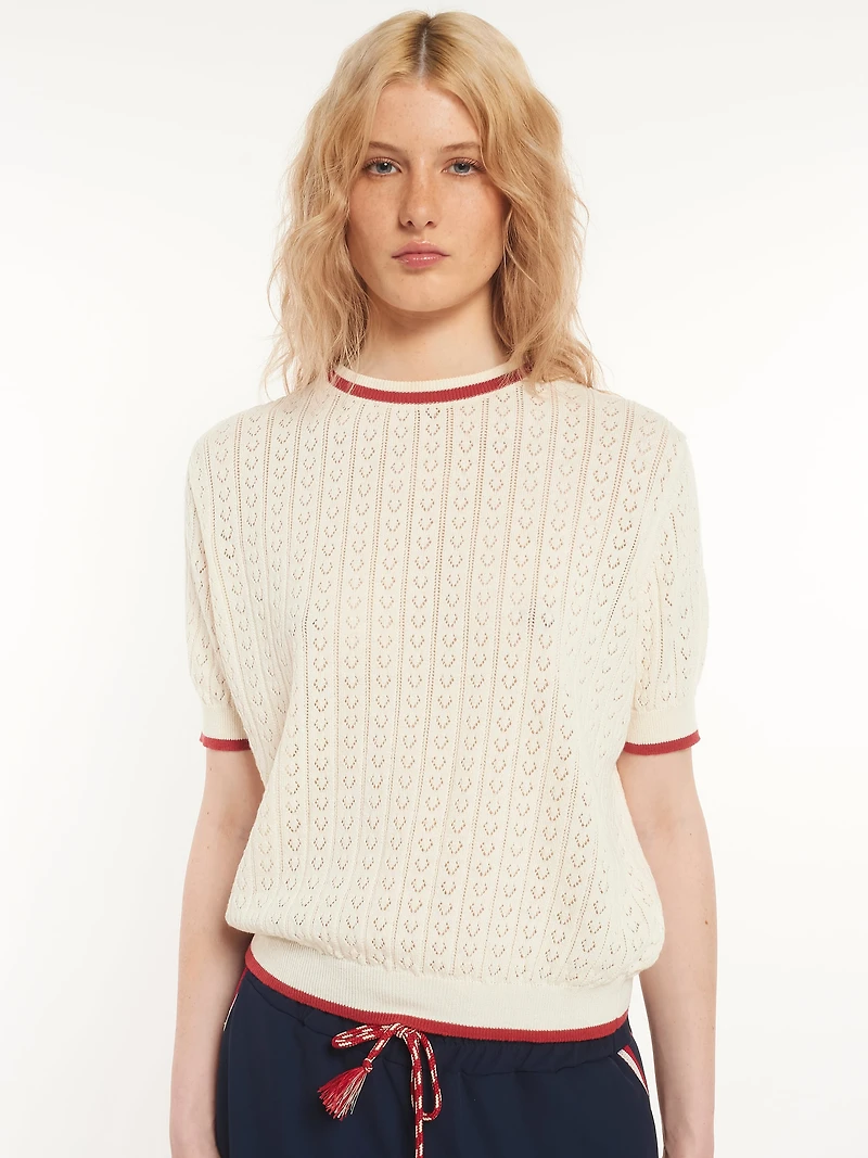 Contrast Trim Knit Top