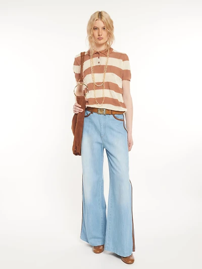 Polo en tricot rayé