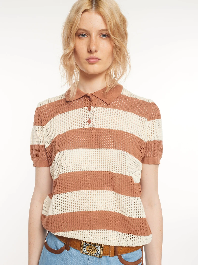 Polo en tricot ray