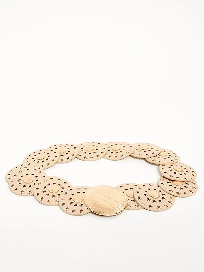 Grande ceinture à pièces empilable en similicuir