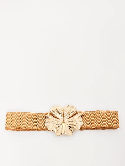 Ceinture élastique avec boucle florale