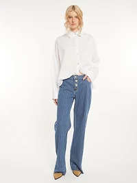 Wide Leg Striped Jeans