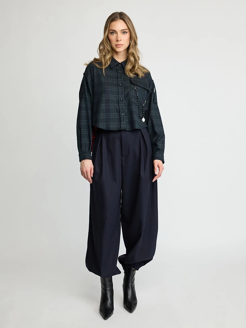 Chemise à carreaux courte