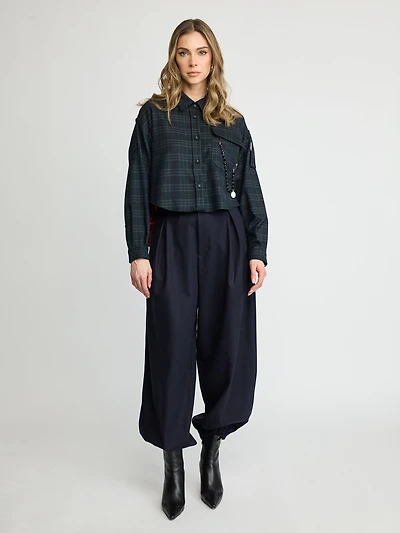 Chemise à carreaux courte