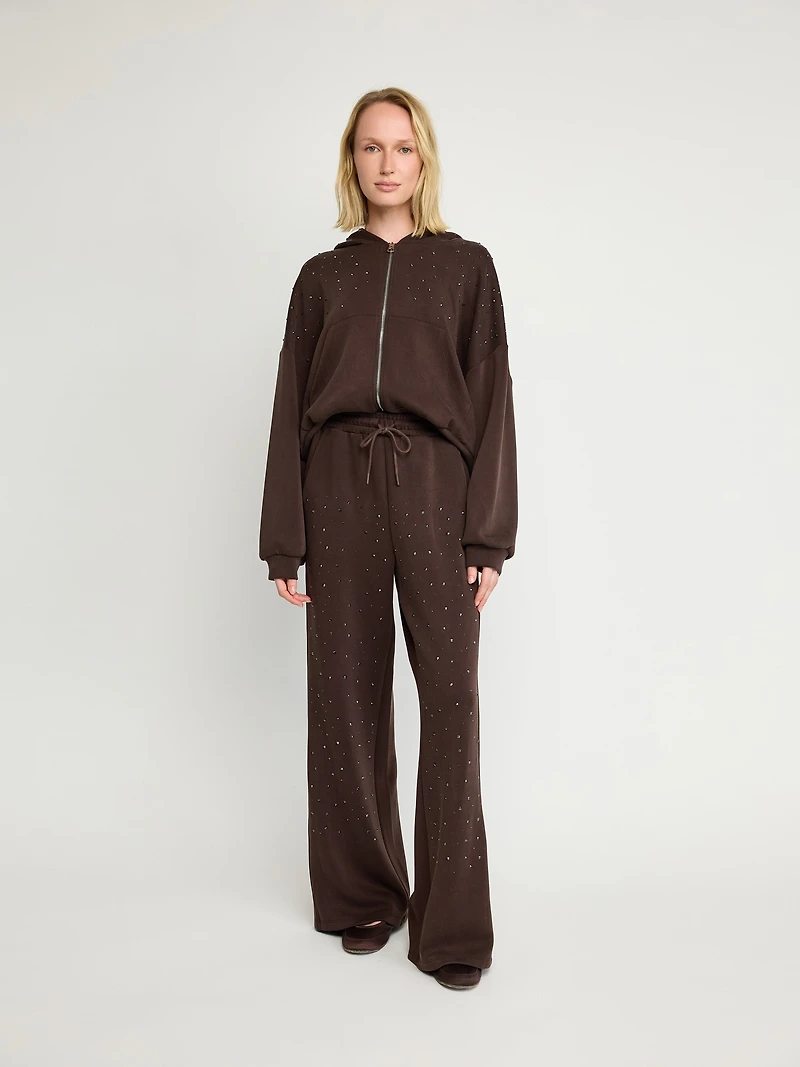 Embellished Wide-Leg Pants