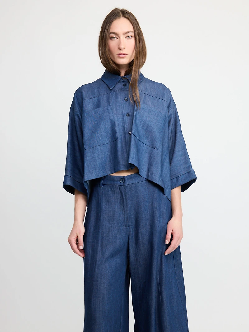 Denim Cropped Shirt