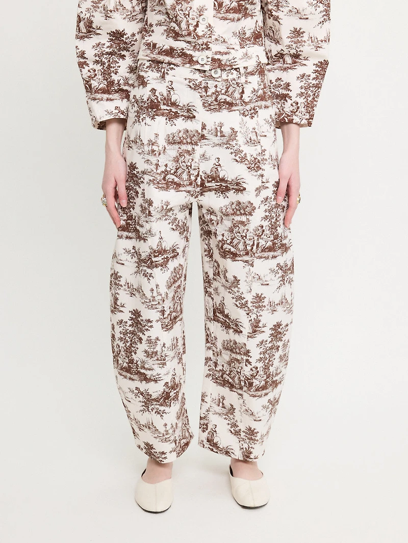 Pantalon toile imprimée