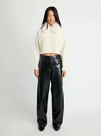 Cardigan with Faux Fur Collar