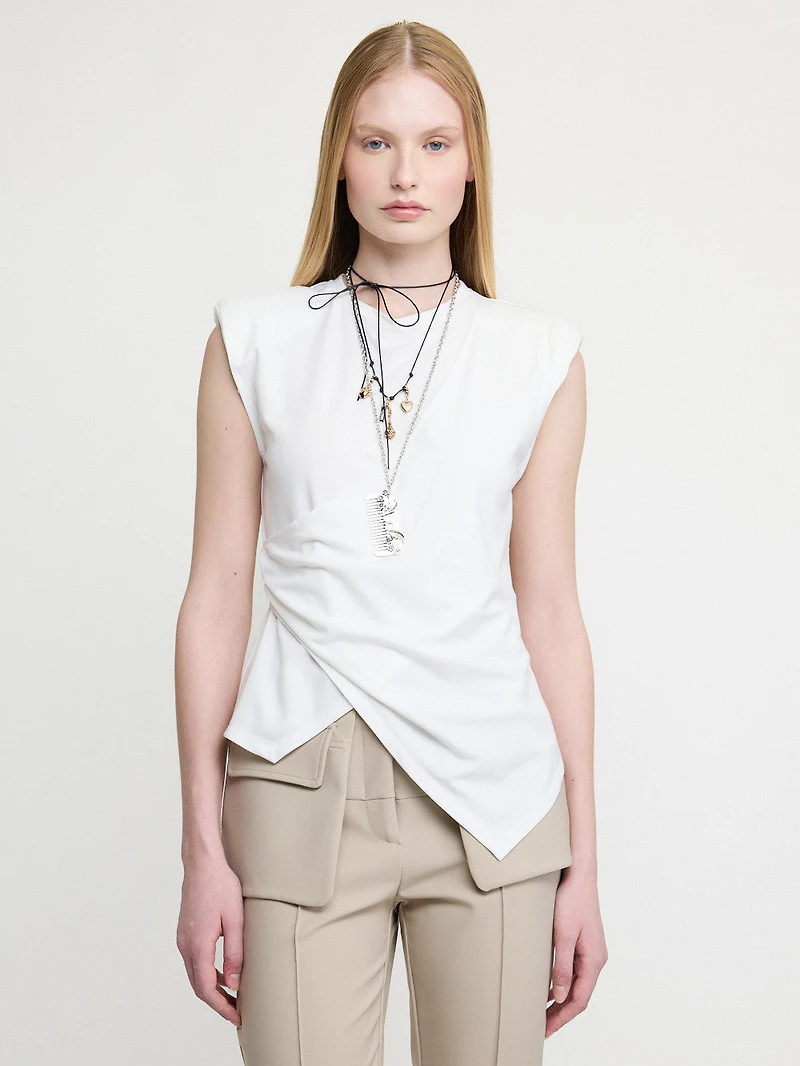 Asymmetric Draped Tee