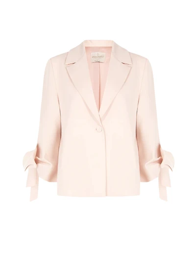 Blush Tie-Sleeve Blazer