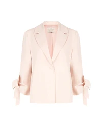 Blush Tie-Sleeve Blazer