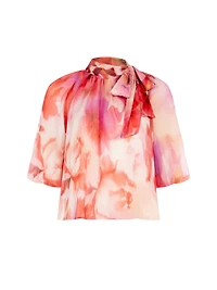 Neck Blouse with Bow Detail