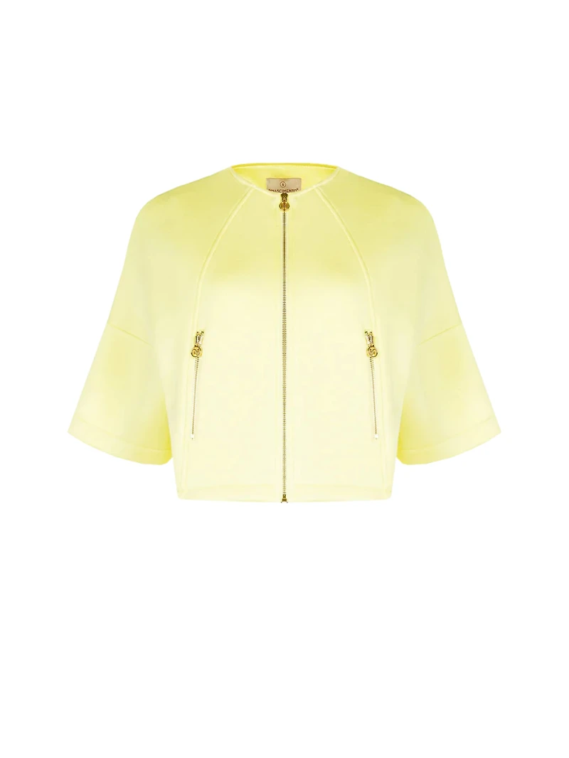Short Sleeve Zip-Front Jacket