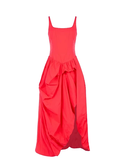 Robe midi à détail drapé